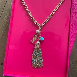 Lilly Pulitzer Tassel Seahorse Crystal Necklace